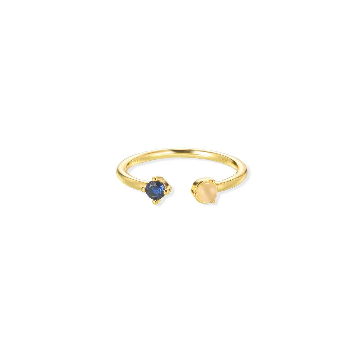 Celine Opal & Colored Crystal Open Ring – 6 Colors | Waterproof 18k Gold