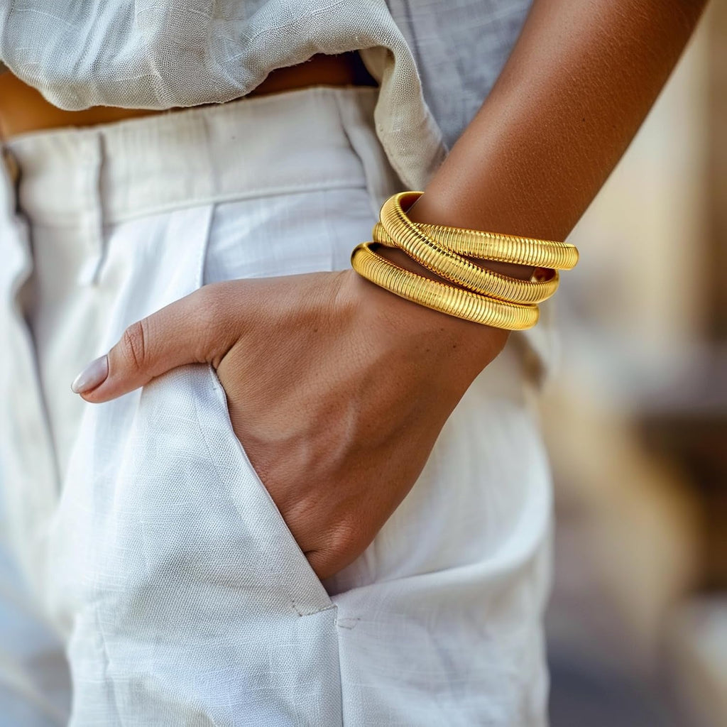 Morgan 8mm wide Stretchable Bangle Bracelet