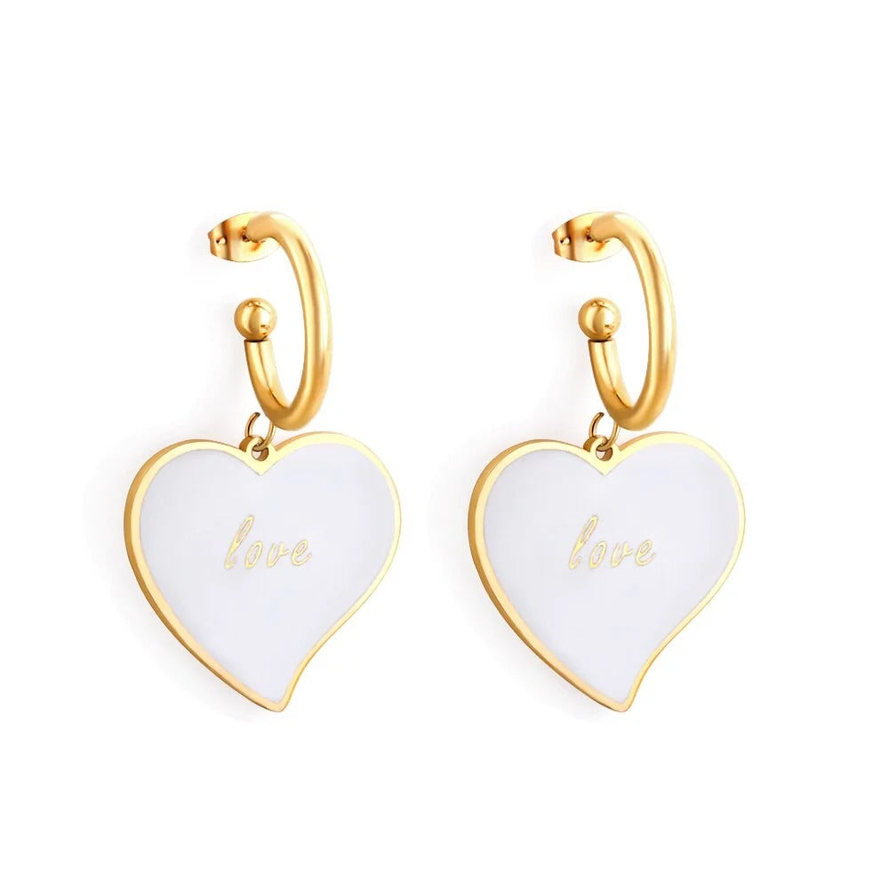 Demi Heart Hoops | Waterproof 18k Gold