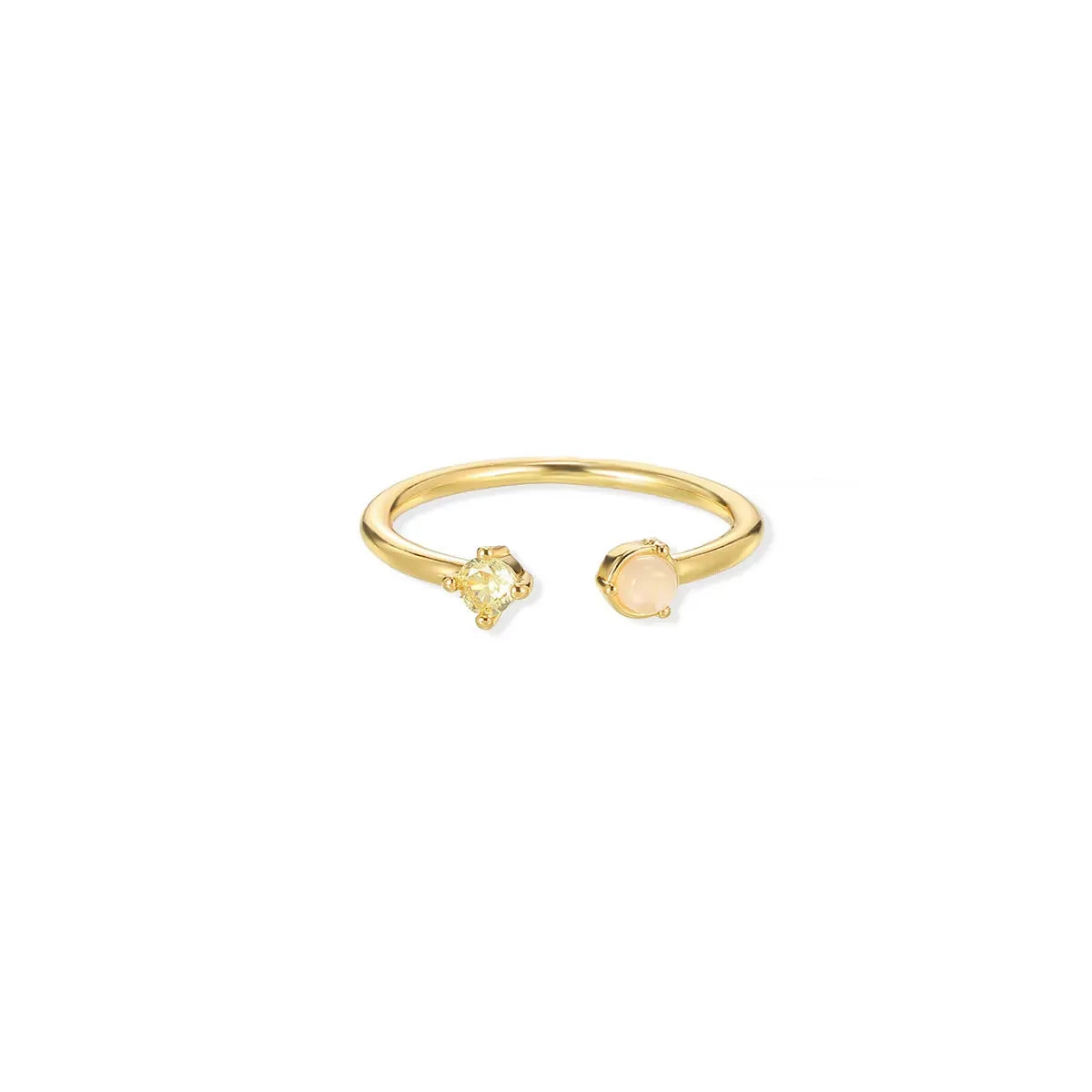 Celine Opal & Colored Crystal Open Ring – 6 Colors | Waterproof 18k Gold