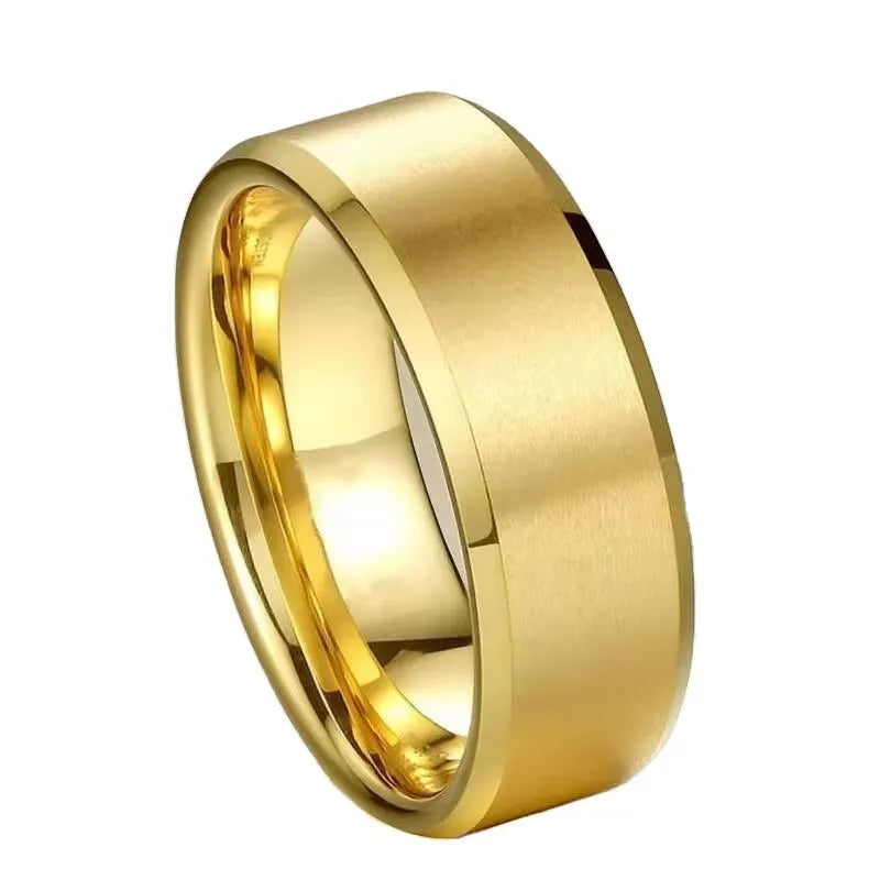 Faye Brushed Plain 8MM Band Ring | Waterproof 18k Gold