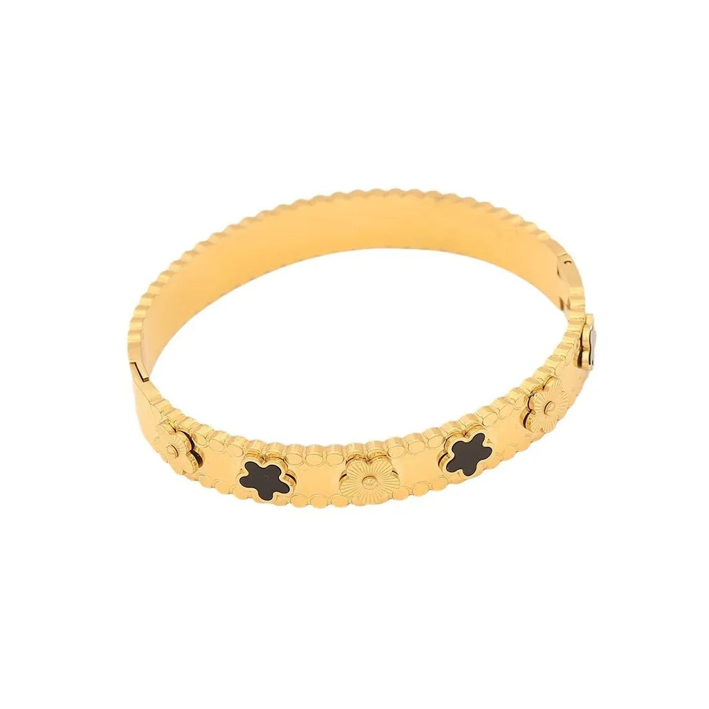 Ciara Colored Clover Hinged Bangle Bracelet