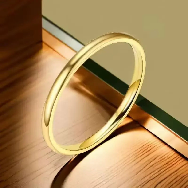 Anya 2MM Band Ring Set | Waterproof 18k Gold