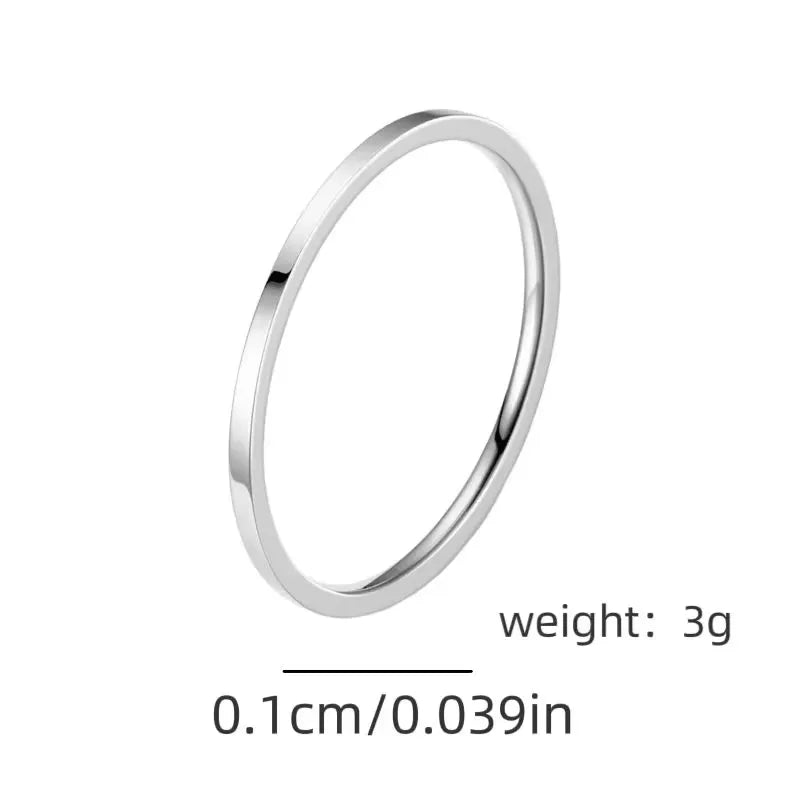 Doti Plain Thin 1MM Band Ring | Waterproof Silver
