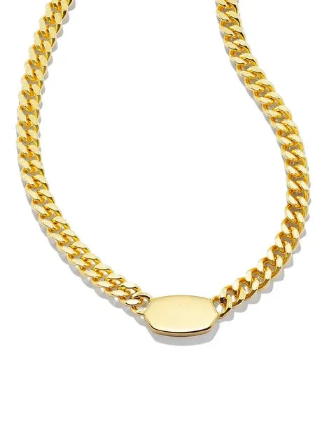 Elarose Linking Chain Bar Necklace | Waterproof 18k Gold