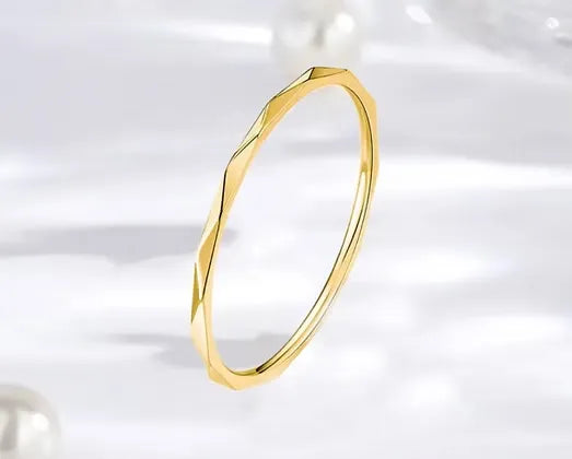 Mahi Dimpled 1MM Band Ring | Waterproof 18k Gold