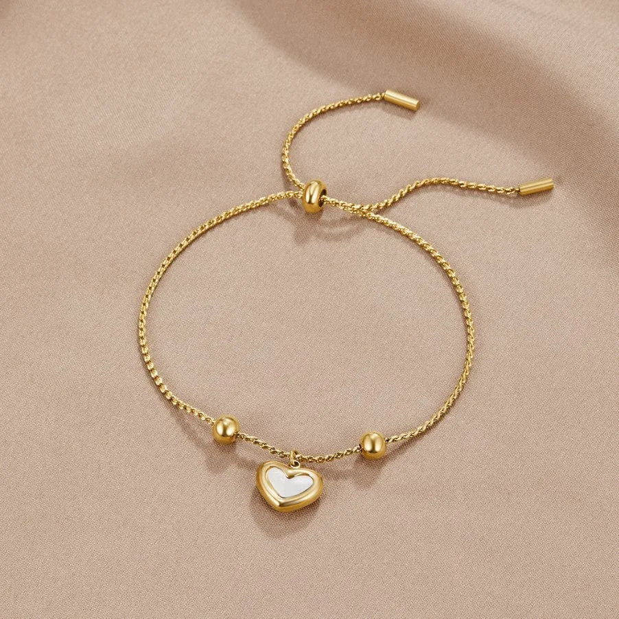 Beatrice Pearl Heart Bracelet | Waterproof 18k Gold