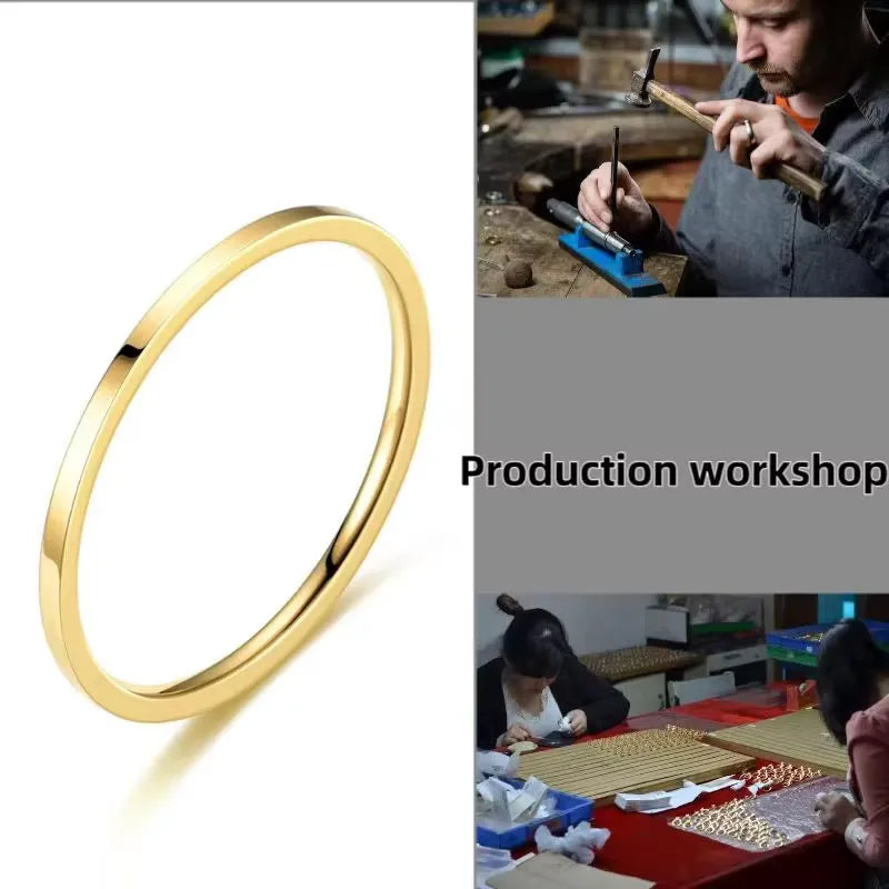 Doti Plain Thin 1MM Band Ring | Waterproof 18k Gold