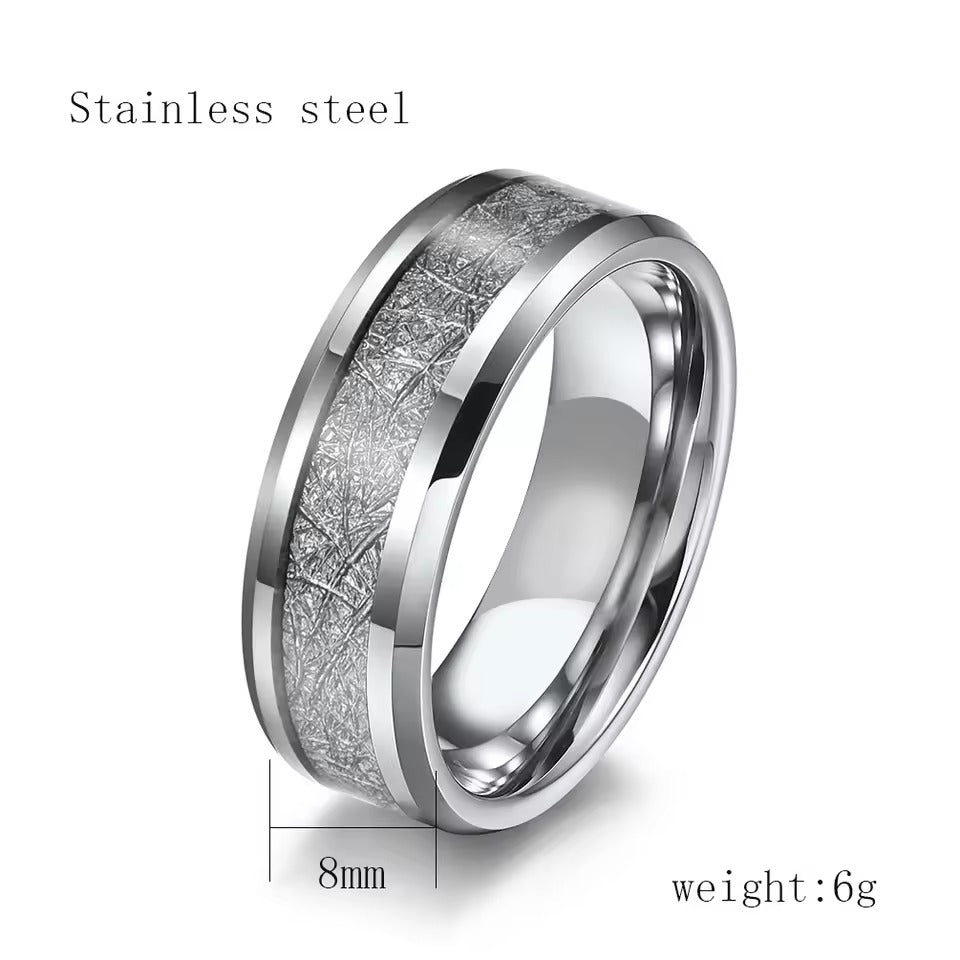 Lenox Textured Band Ring | Waterproof Silver Steel