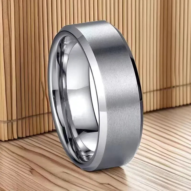 Faye Brushed Plain 8MM Band Ring | Waterproof Silver