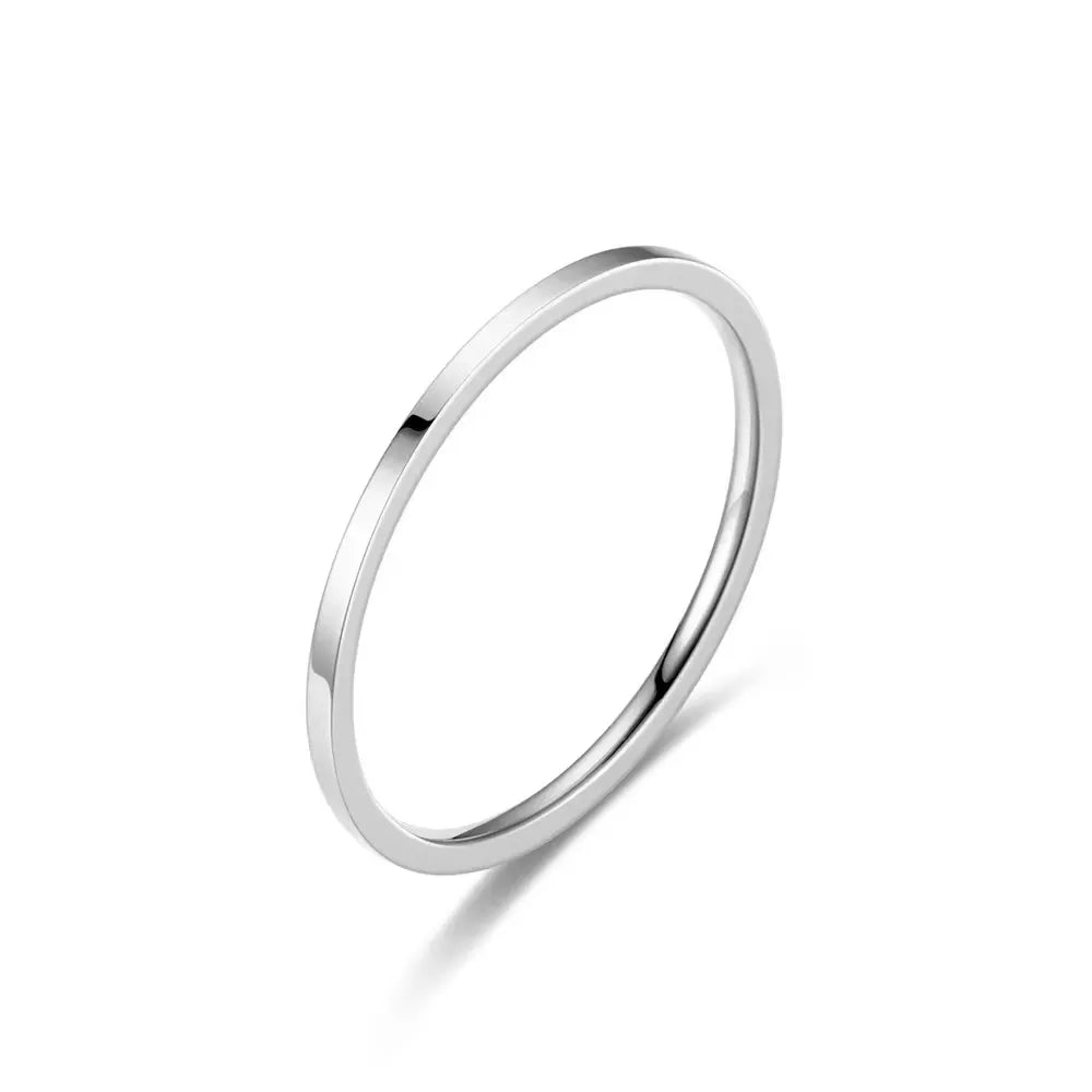 Doti Plain Thin 1MM Band Ring | Waterproof Silver