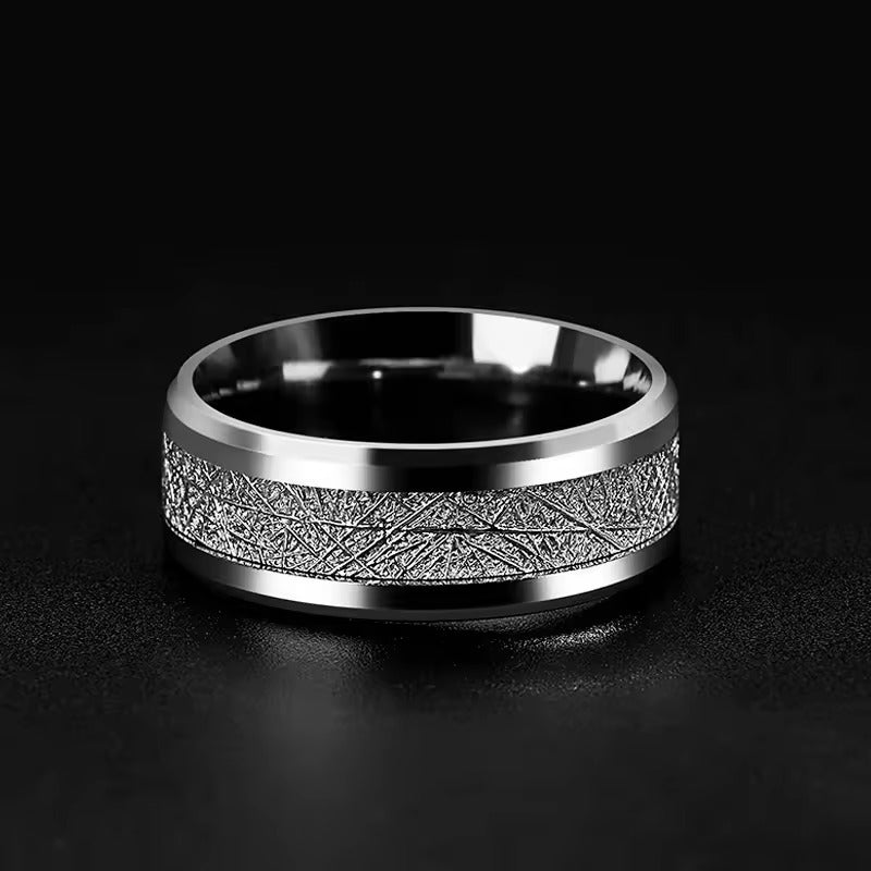 Lenox Textured Band Ring | Waterproof Silver Steel
