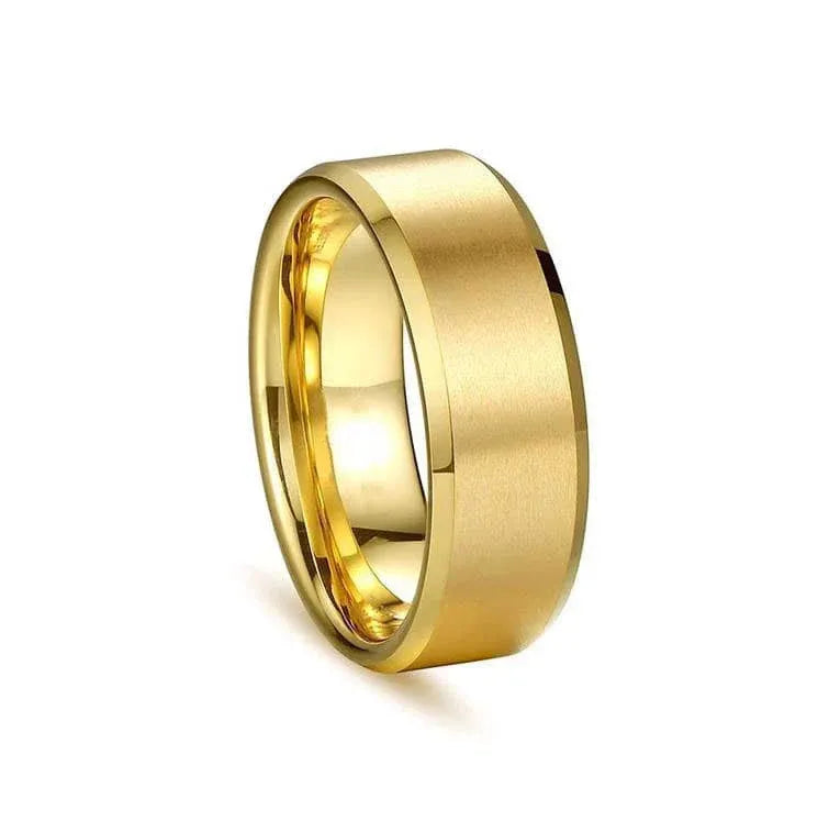 Faye Brushed Plain 8MM Band Ring | Waterproof 18k Gold