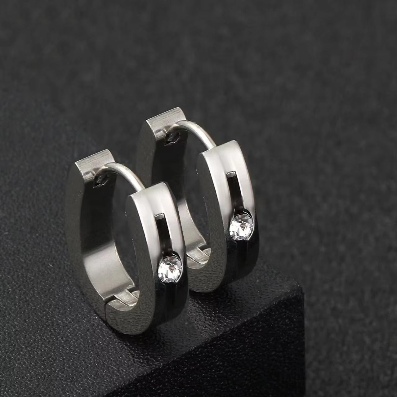 Bridget Jewelled Hoops | Waterproof 18k Gold, Silver & Black