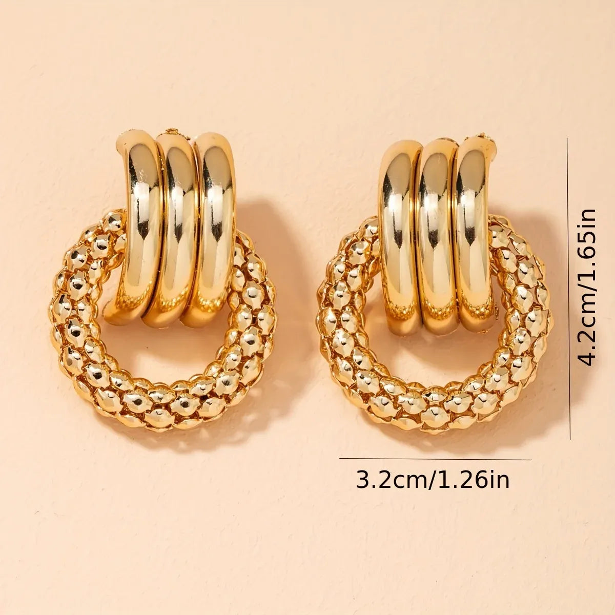 Bonnie Textured Stud Earrings | Waterproof 18k Gold