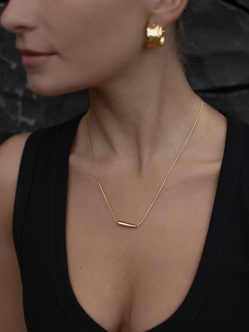 Tantine Gold Bar Necklace | Waterproof 18k Gold