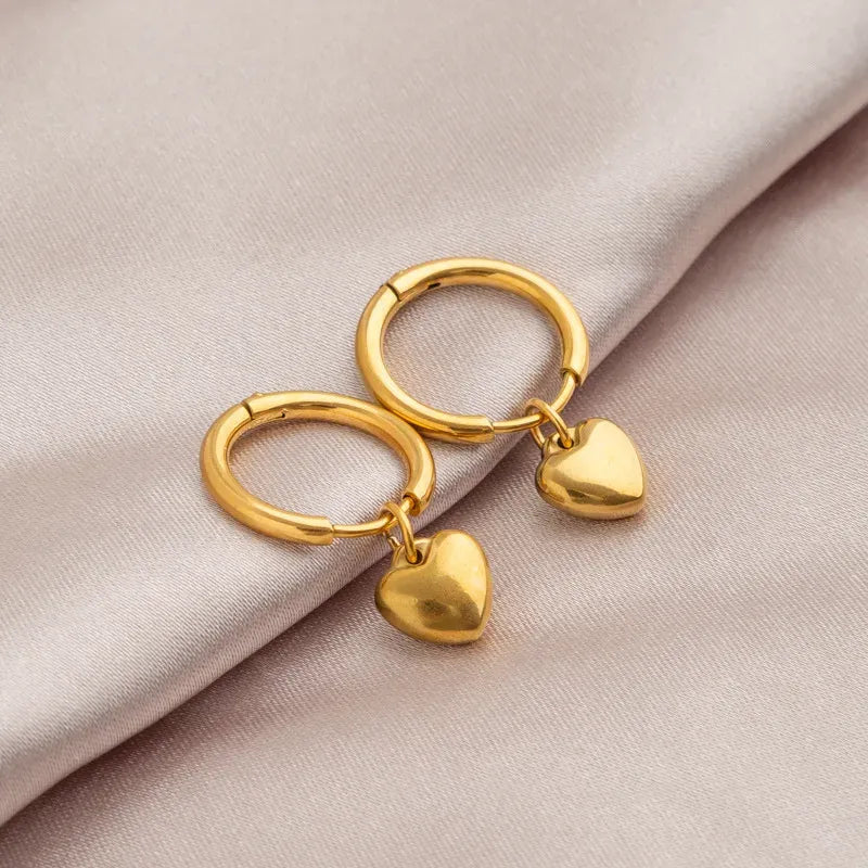 Blair Heart Charm Hoop Earrings | Waterproof 18k Gold