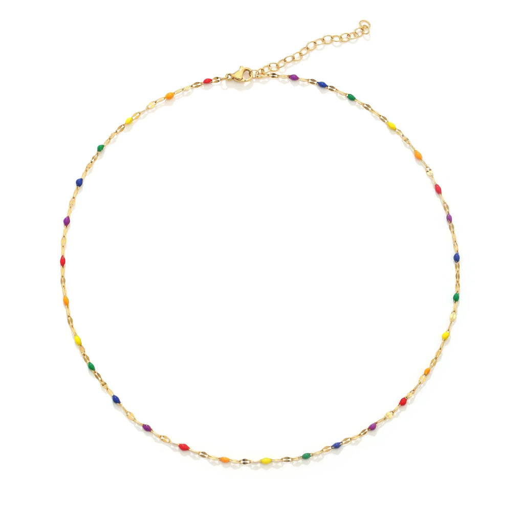 Beren Multicolor Beads Necklace | Waterproof 18k Gold