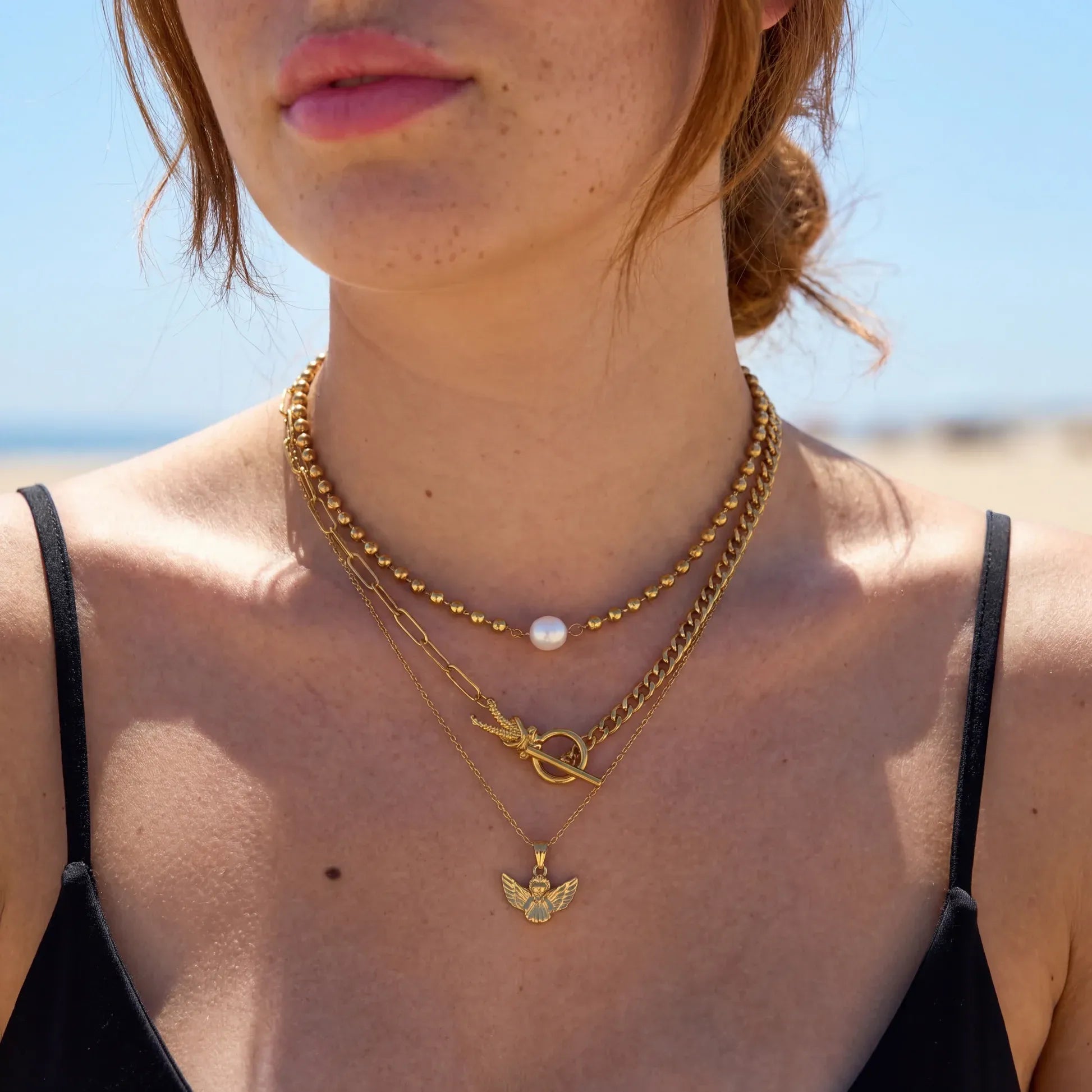 Phoebi Rice Pearl Necklace | Waterproof 18k Gold
