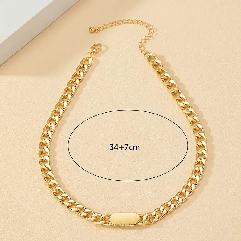 Elarose Linking Chain Bar Necklace | Waterproof 18k Gold
