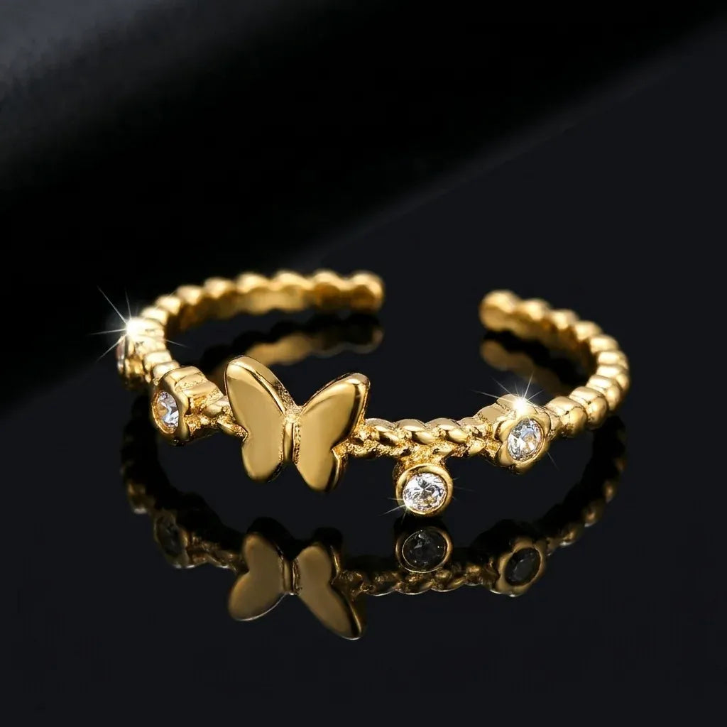 Anais Butterfly Open Ring | Waterproof 18k Gold
