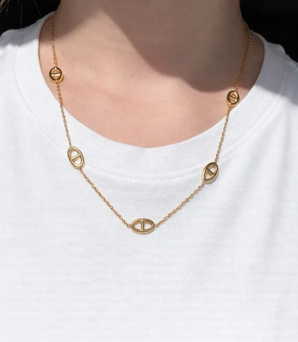 Atalanta H-Chain Necklace | Waterproof 18k Gold & Silver