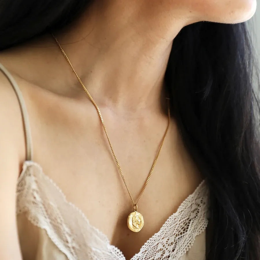 Quin Coin Pendant Necklace | Waterproof 18k Gold