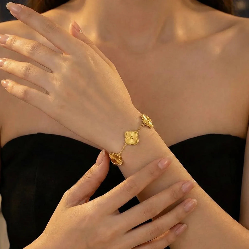 Alora Four-Leaf Gold Clover Bracelet | Waterproof 18k Gold
