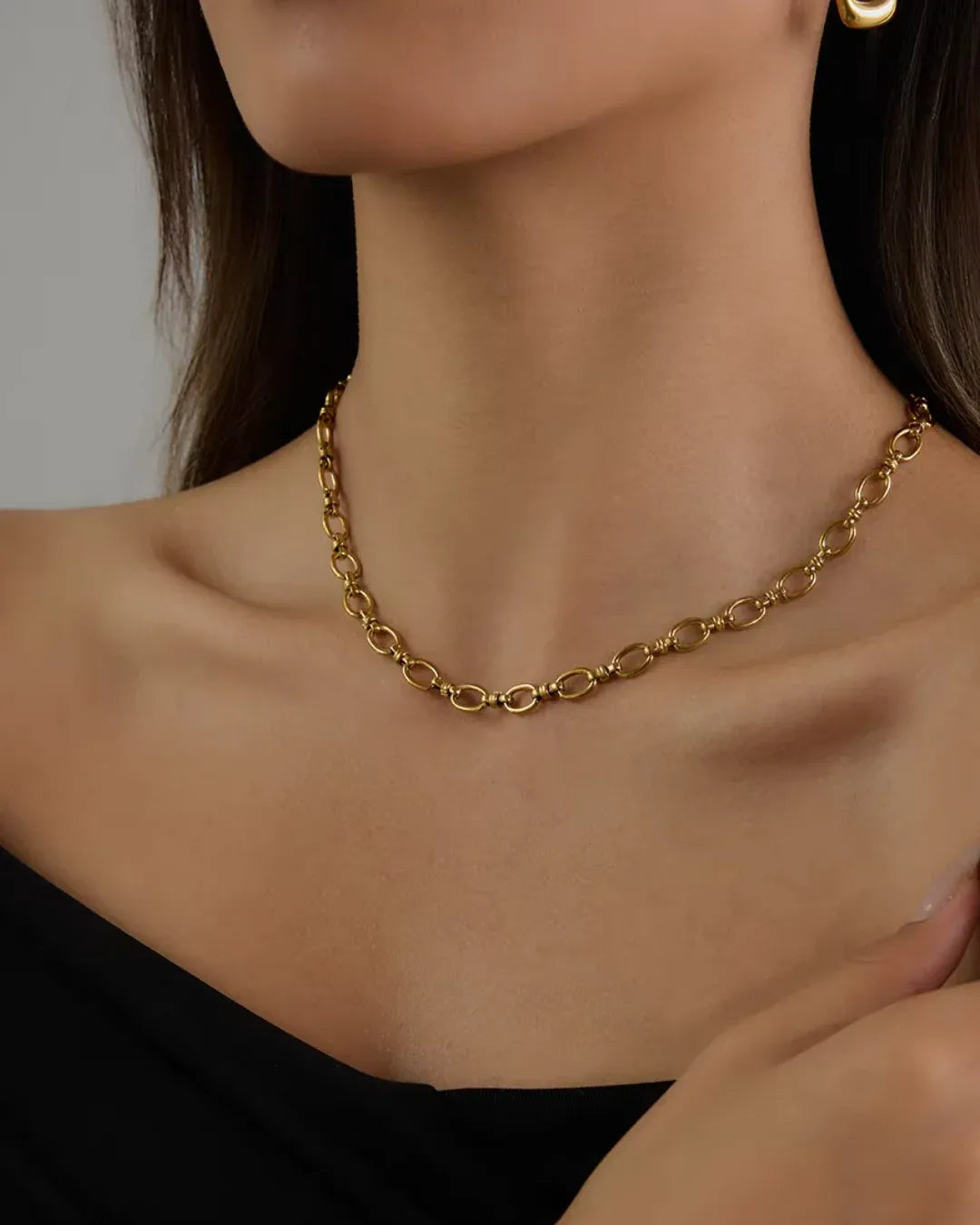 Emberly Anchor Chain Necklace | Waterproof 18k Gold