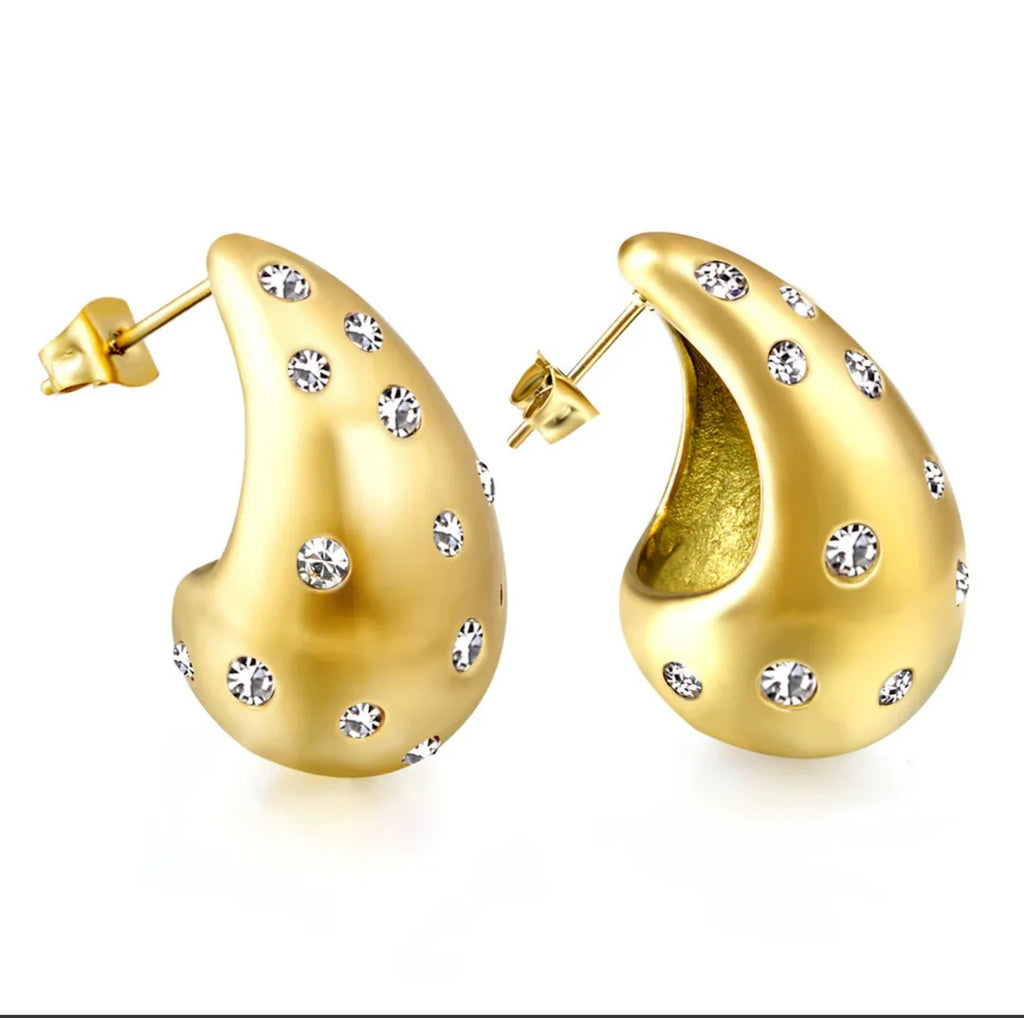 Bliss Teardrop Studs | Waterproof 18k Gold