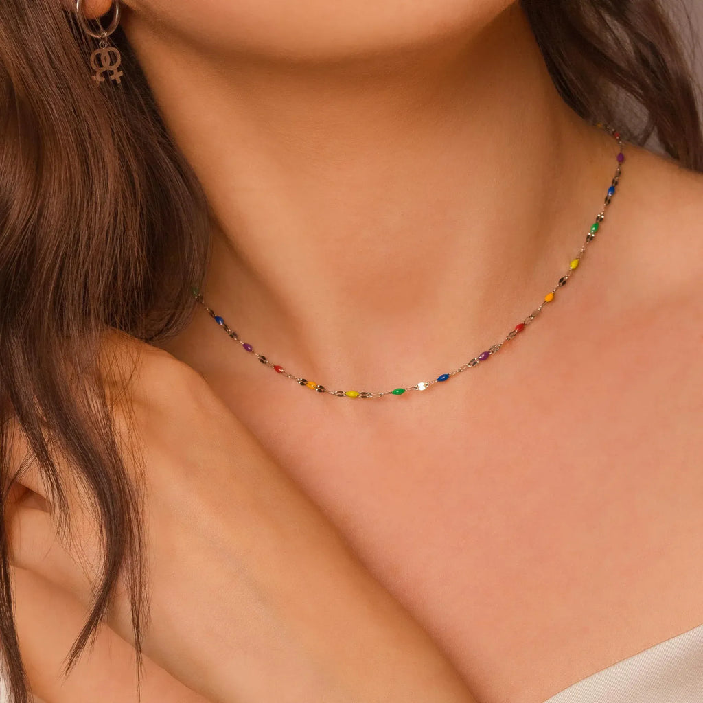 Beren Multicolor Beads Necklace | Waterproof 18k Gold