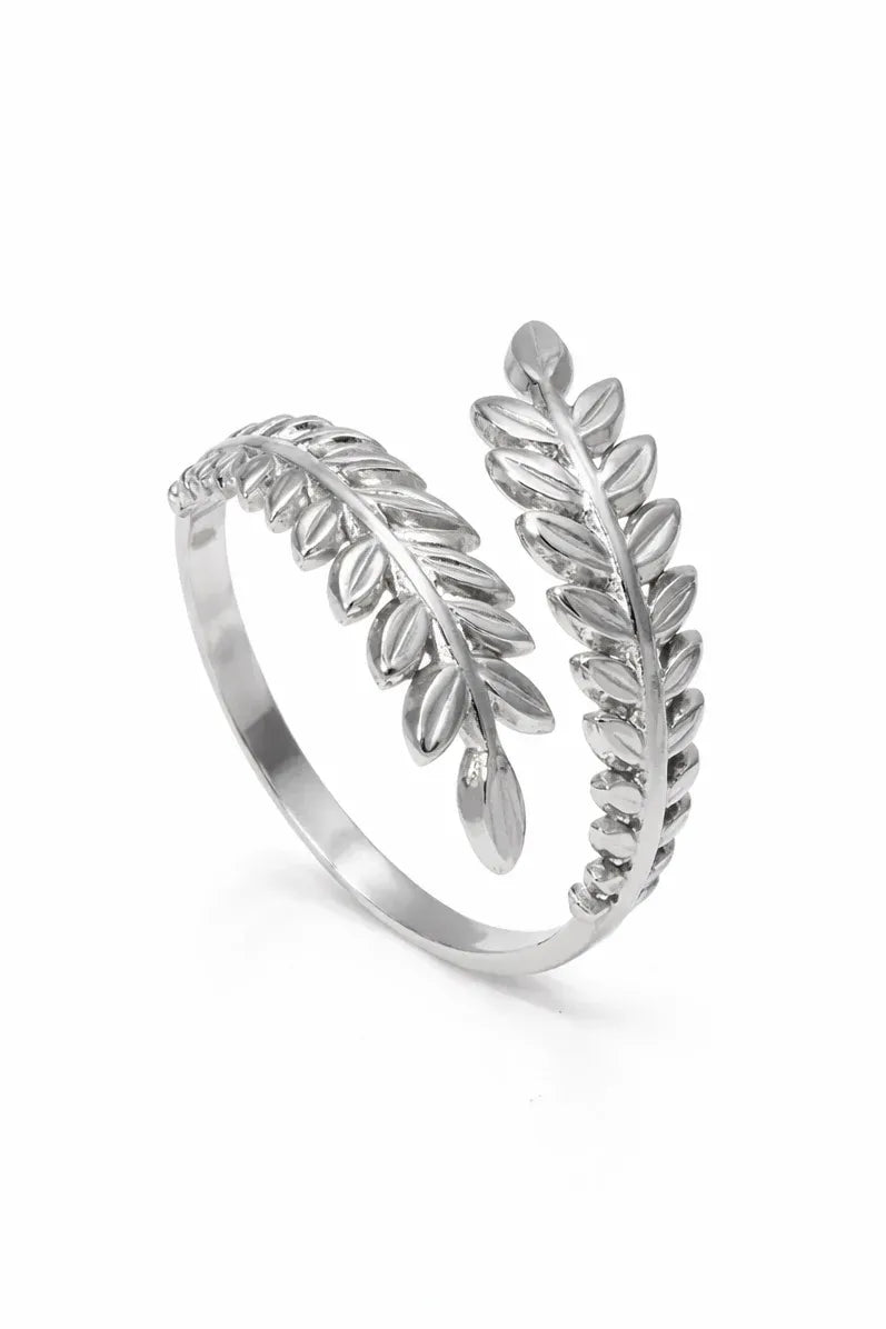 Aviana Leaf Wrap Adjustable Ring | Waterproof 18k Gold & Silver