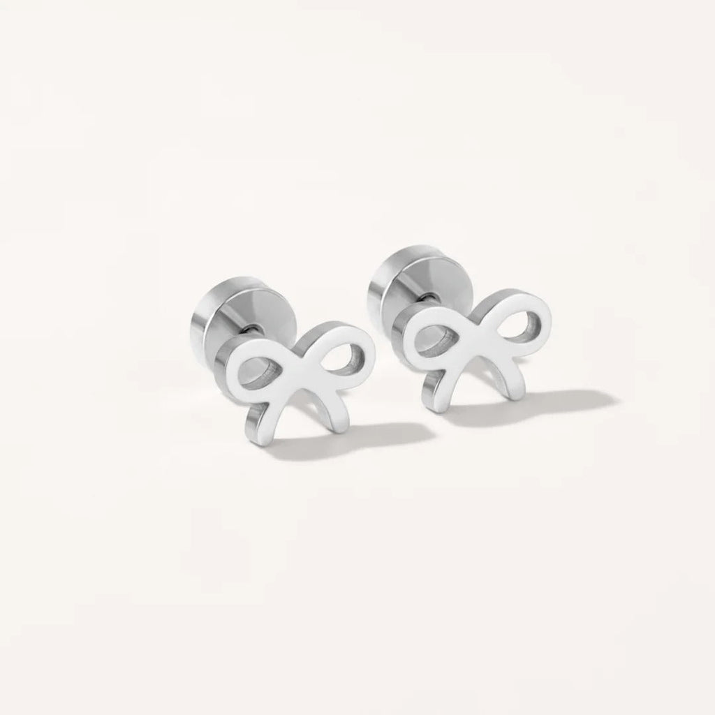 Unik Bow Shape Secure Screw-Back Studs suitable for lobe, helix & multiple ear piercings