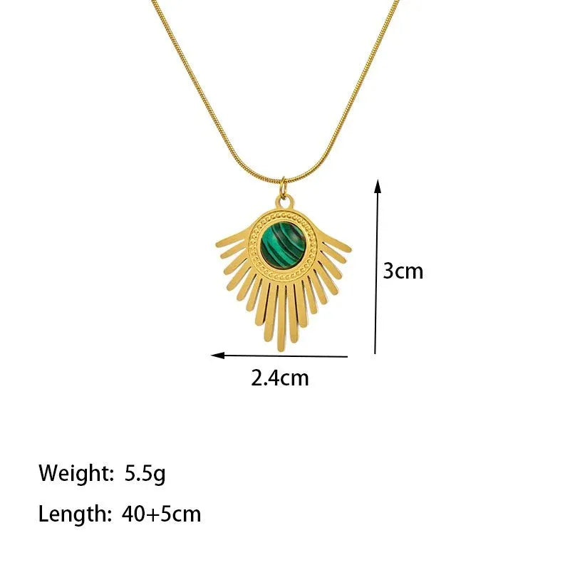 Azar Emerald Sunshine Necklace | Waterproof 18k Gold
