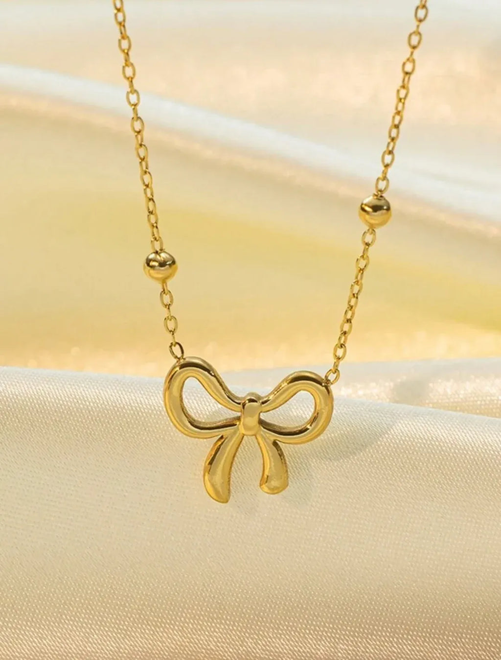 Bettie Bow Tie Necklace | Waterproof 18k Gold