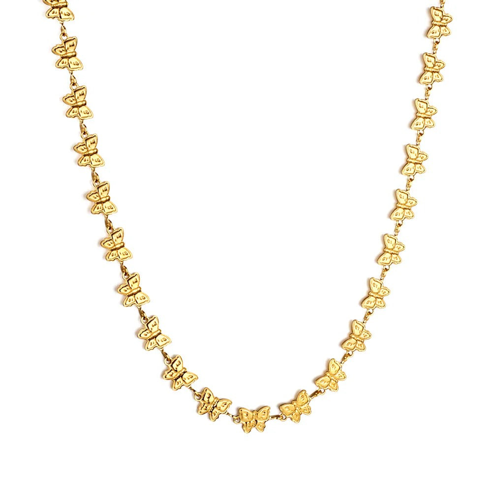 Bethany Butterflies Necklace | Waterproof 18k Gold