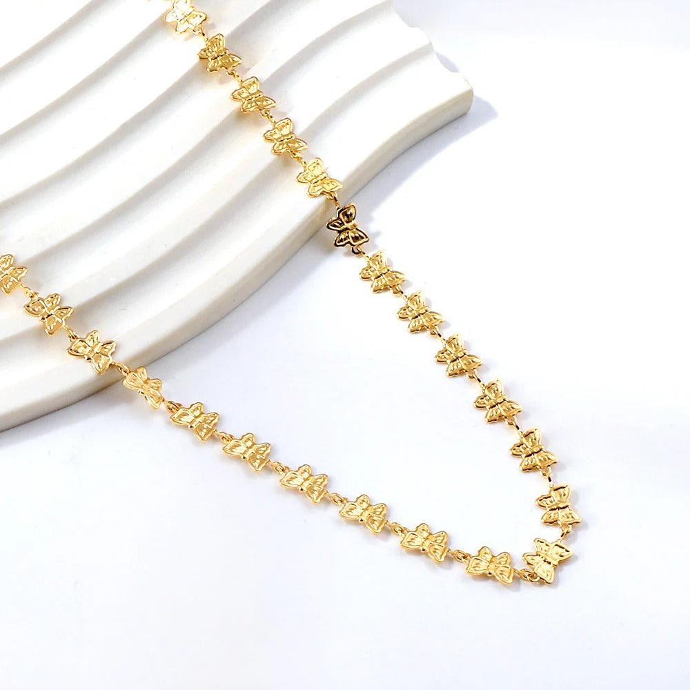 Bethany Butterflies Necklace | Waterproof 18k Gold