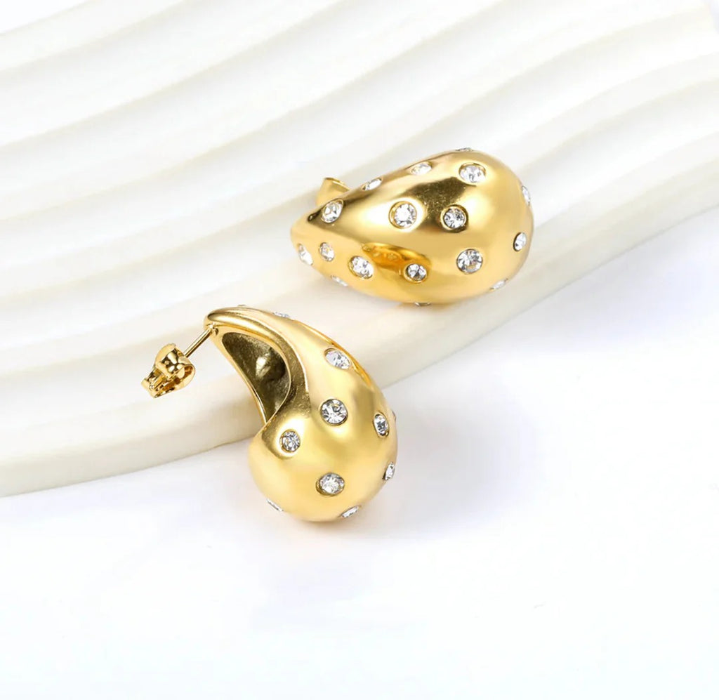 Bliss Teardrop Studs | Waterproof 18k Gold
