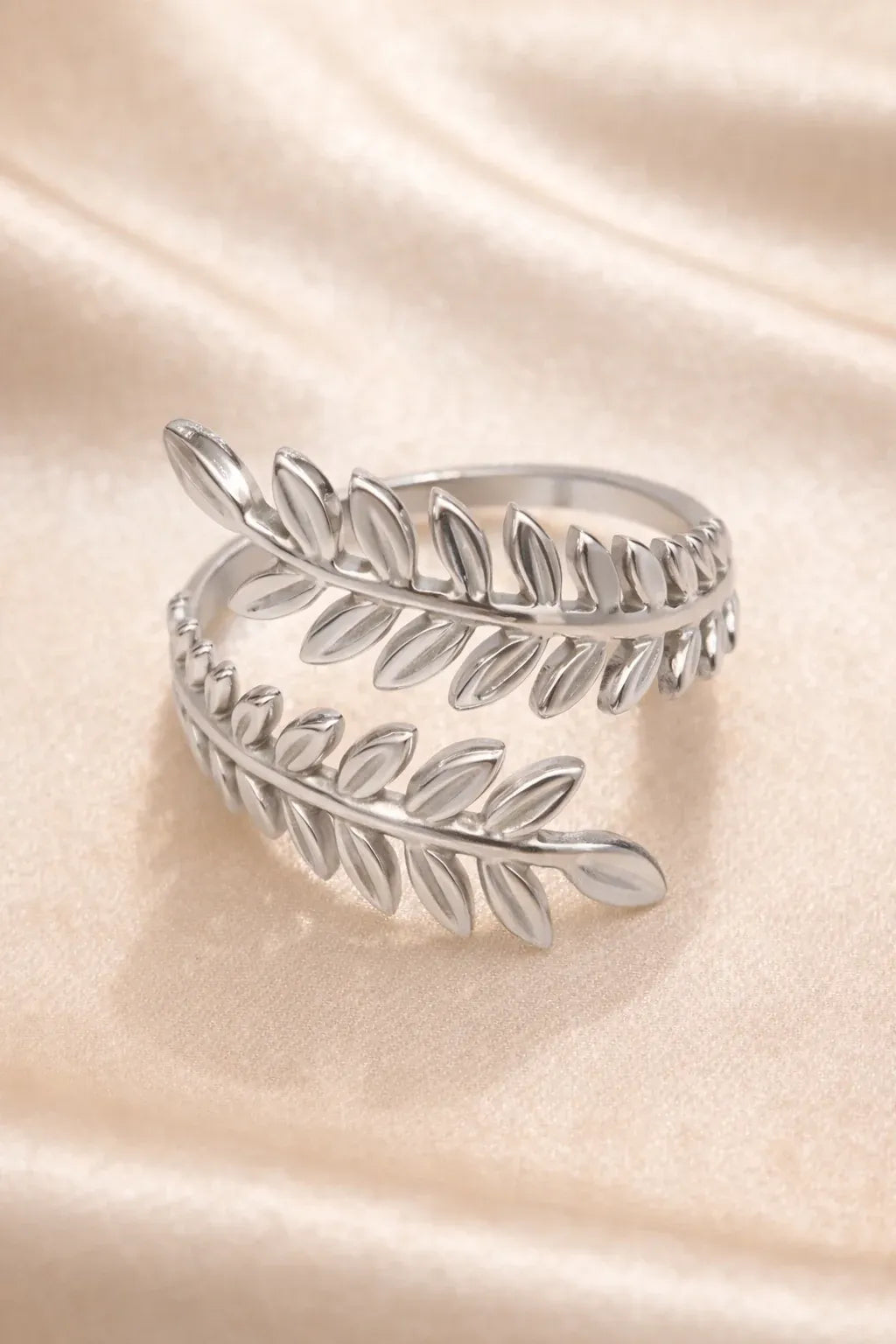 Aviana Leaf Wrap Adjustable Ring | Waterproof 18k Gold & Silver