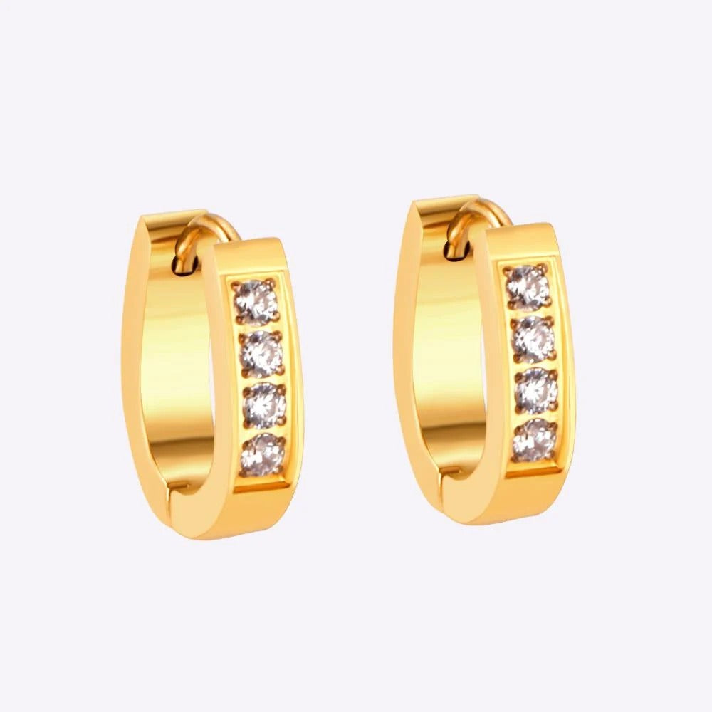Kamila Jewel Hoops | Waterproof 18K Gold & Silver