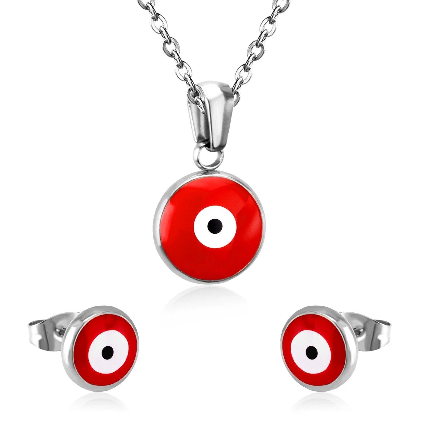 Coral Vivid Red Evil Eye Protection Set | Buy Set or Individual