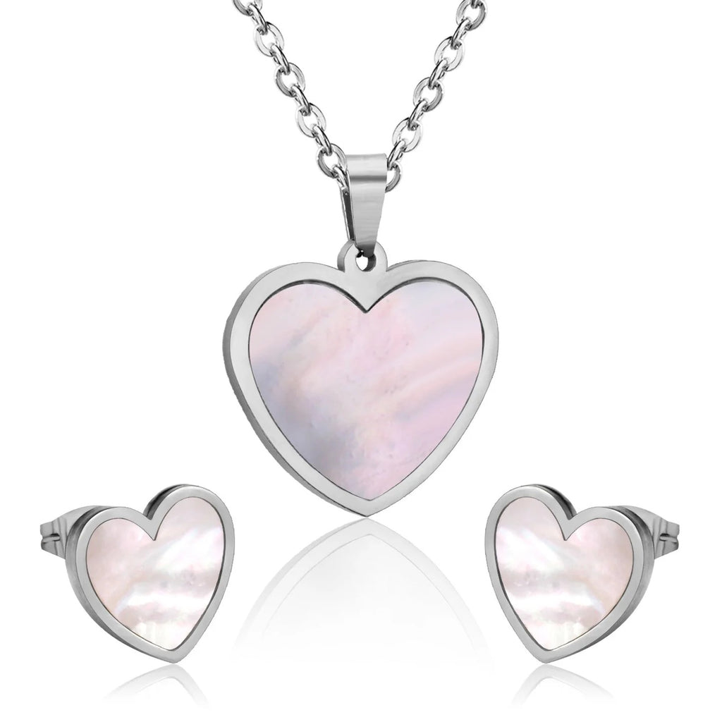 Morgan Radiant Pearl Inlay Love Heart Set | Buy Set or Individual