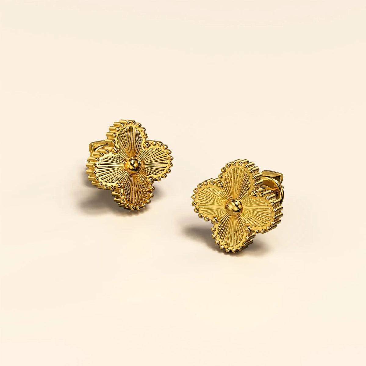 Alora Four-Leaf Gold Clover Stud Earrings | Waterproof 18k Gold