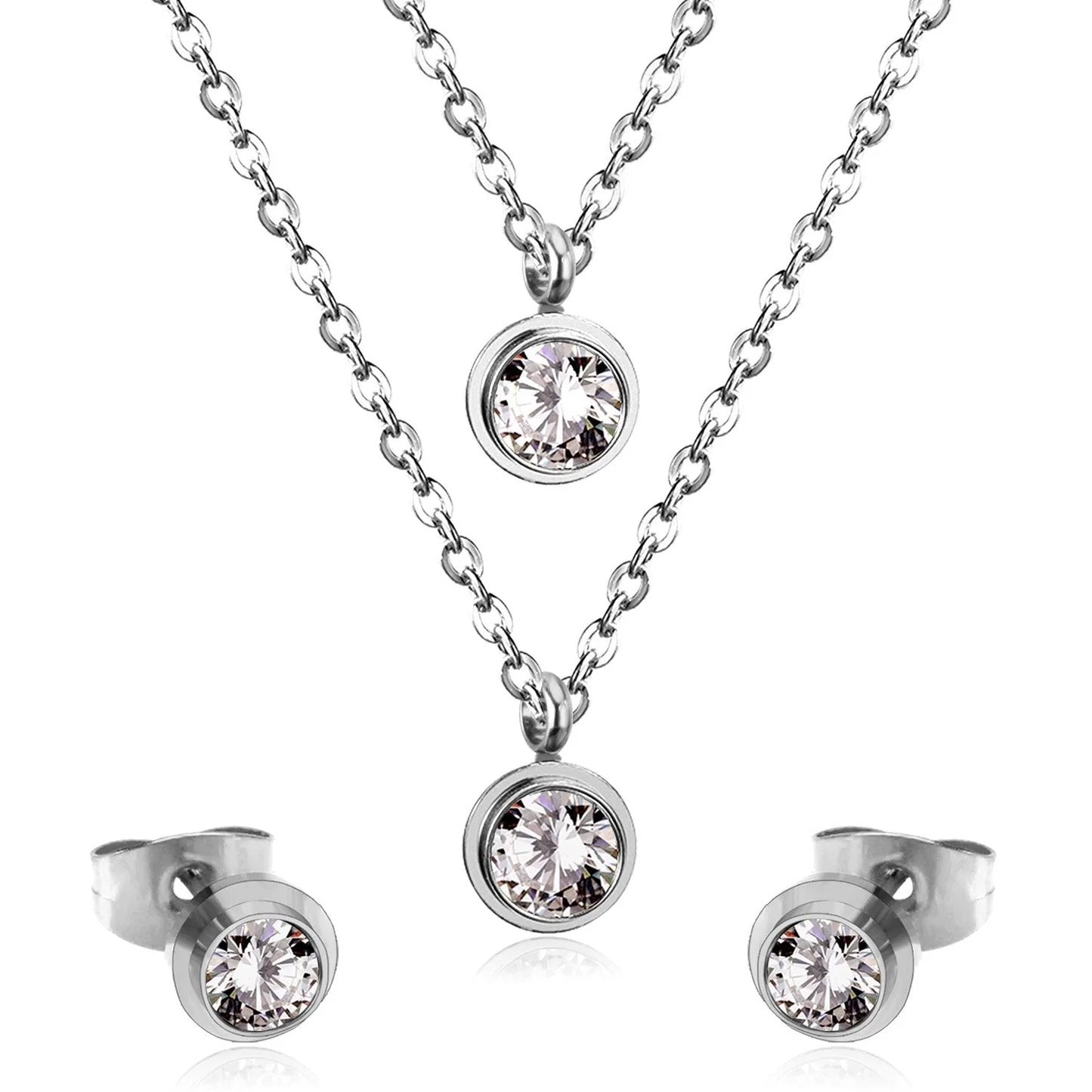 Kalia Dual-Drop Brilliant Bezel Layered Set| Buy Set or Individual