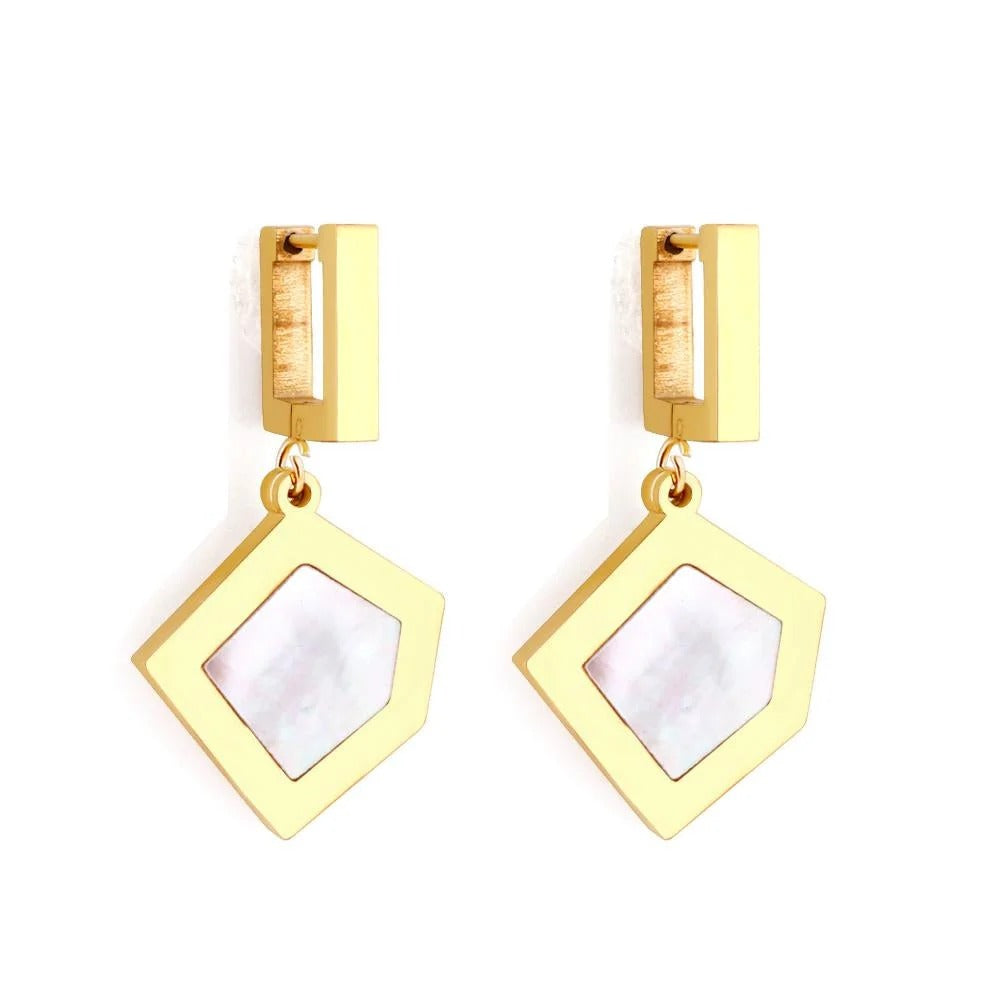 Delta Shell Hoops | Waterproof 18K Gold