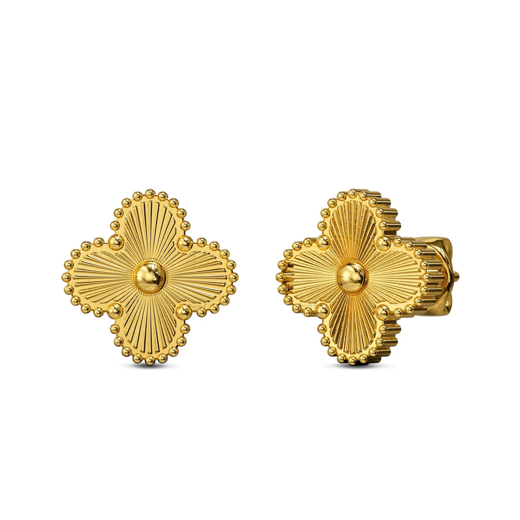 Alora Four-Leaf Gold Clover Stud Earrings | Waterproof 18k Gold