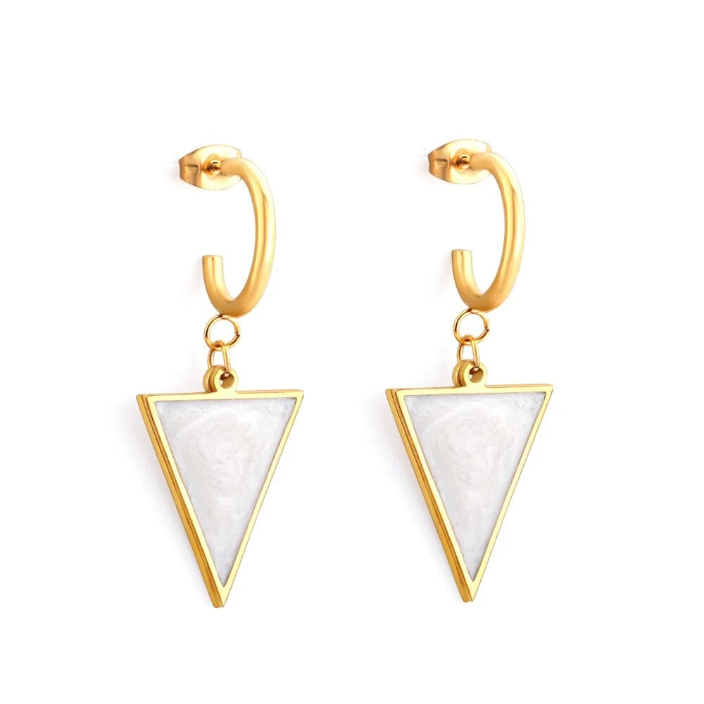 Demi Triangle Hoops | Waterproof 18k Gold