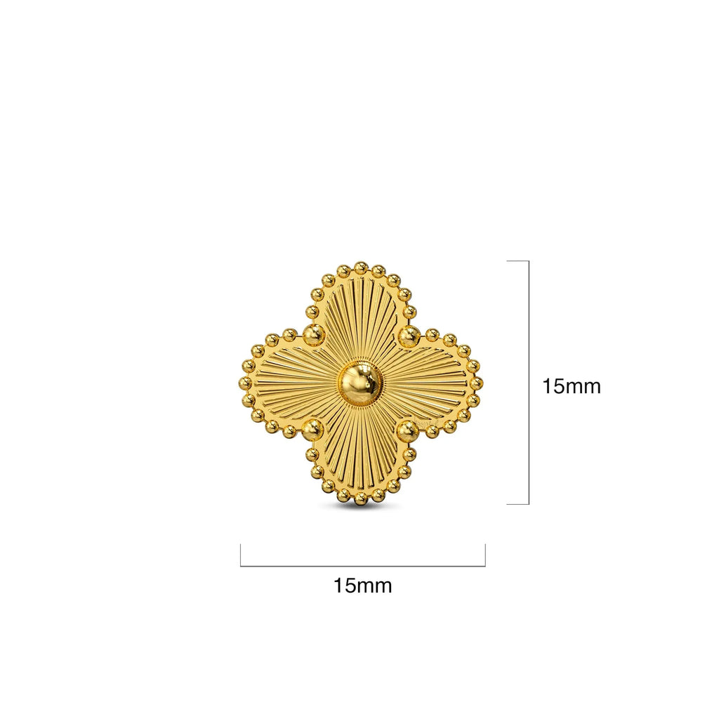 Alora Four-Leaf Gold Clover Stud Earrings | Waterproof 18k Gold