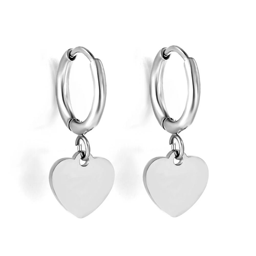 Artie Heart Hoops | Waterproof 18k Gold & Silver