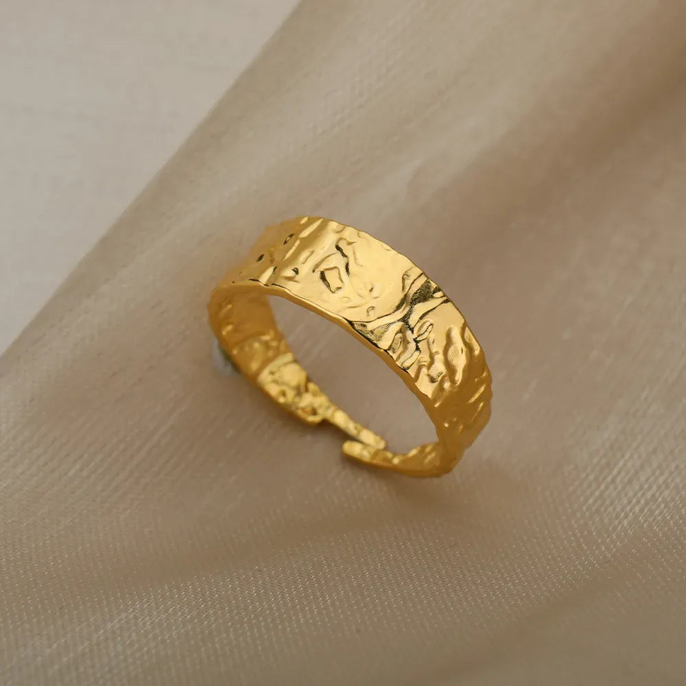 Camila Textured Open Ring | Waterproof 18k Gold